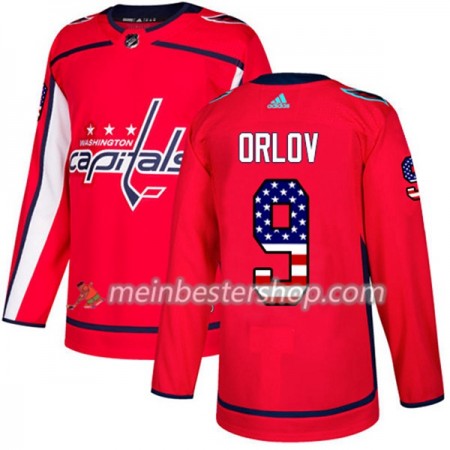 Washington Capitals Dmitry Orlov 9 Adidas 2017-2018 Rot USA Flag Fashion Trikot Authentic - Herren